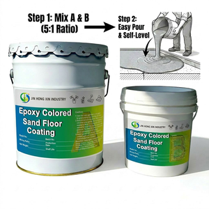 <span class=keywords><strong>Peinture</strong></span> époxy auto-nivelante pour sols avec sable coloré, système de revêtement de <span class=keywords><strong>sol</strong></span> époxy coloré sans joint, haute résistance, pour <span class=keywords><strong>garage</strong></span> et entrepôt - Product Image 2