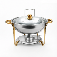 Matériel de restauration professionnel : Réchaud de buffet de luxe rond 4,5 L avec support de couvercle pour événements
