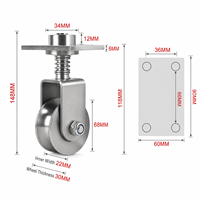 Roulette pivotante à ressort en acier inoxydable 304 pour porte de garage, poulie de levage, rouleau de rail de portail coulissant, usage intensif