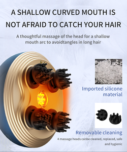 Masajeador eléctrico para el cuero cabelludo, masajeador de cabeza portátil a prueba de agua con 4 cabezales de masaje reemplazables, 2 unidades - Product Image 4