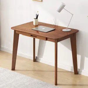 Golden supplier modern solid wood computer table writing desk with drawers