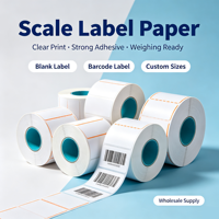 Rouleaux de papier adhésif thermique pour étiquettes de pesage électronique, taille personnalisée, étiquettes de prix avec code-barres, vente en gros directe d'usine OEM, export