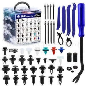 Fixations automobiles 1000 pièces en boîte, rivets et clips de pare-chocs en nylon, 30 tailles pour réparation et remplacement automobile - Product Image 1
