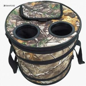 Glacière pliable circulaire personnalisée pour 24 canettes, sac isotherme camouflage OEM pour pique-nique et camping - Product Image 3
