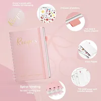 Carnet de recettes personnalisé LABON à remplir soi-même, reliure spirale, couverture rigide, livre de cuisine familial vierge, journal avec dorure à chaud