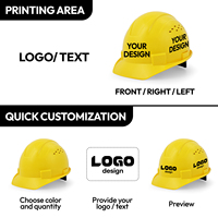 Casque de sécurité en ABS de type ANSI I classe C avec logo personnalisé, style casquette ventilée, suspension à 4 points et mentonnière pour le personnel