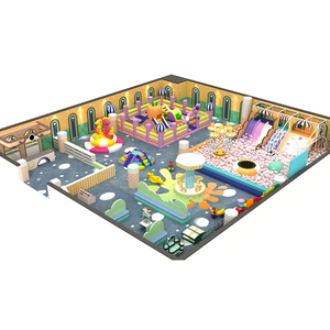 Aire de jeux intérieure commerciale pour enfants, en acier et fibre de verre, avec piscine à balles, machine à balles, toboggans et structure de jeu de rôle, pour écoles - Product Image 1