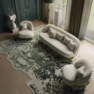 Canapé en tissu avec base en cuivre pur, style italien haut de gamme, mobilier de salon moderne et luxueux pour villa et hôtel - Product Image 3