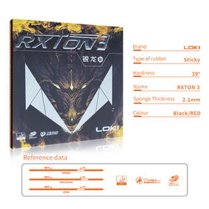 Loki Rxton 3 mise à niveau de l'emballage caoutchouc de <span class=keywords><strong>ping</strong></span>-<span class=keywords><strong>pong</strong></span> rouge noir collant ittf approuvé caoutchouc de tennis de table personnalisé - Product Image 6