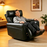 Fauteuil inclinable électrique ergonomique en cuir véritable robuste pour chambre d'enfant, salon, mobilité, assise motorisée, soins aux patients, rembourré pour la maison