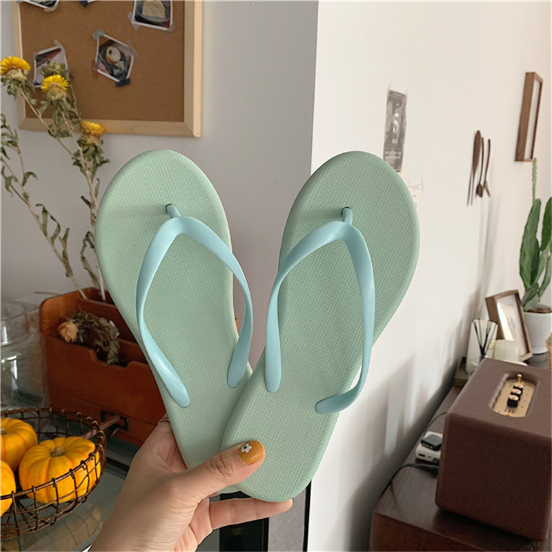 Custom Design Solid Color New Student Flat Flip Flops Holiday Beach Flipflops Slippers