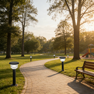 Nuevas Lámparas Solares de Pilar con Diseño Innovador, IP65 Impermeables, Ángulo de Haz de 360°, Focos Decorativos para Jardín Exterior, Fuente de Luz de 118 LED, Regulables - Product Image 4