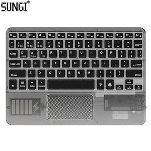 נייד מקלדת Bluetooth אלחוטית נייד מקלדת עם תאורה אחורית rgb שקוף בנוי סוללה נטענת עבור מחשב לוח ipad מחשב לוח ipad - Product Image 1