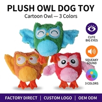 Jouet pour chien hibou en peluche, fausse fourrure shaggy, couineur, jouet à mâcher interactif pour animaux de compagnie, fabrication OEM ODM, personnalisation, vente en gros en vrac