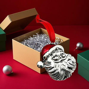 بيع بالجملة العتيقة بيوتر سانتا كلوز رئيس المعادن شجرة عيد الميلاد زخرفة لشجرة عيد الميلاد - Product Image 5