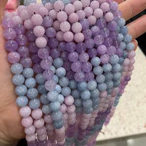 Perles de pierre naturelle Morgan dégradées, pierres précieuses rondes lisses de 6 mm, 8 mm, 10 mm pour la fabrication de bijoux DIY - Product Image 4