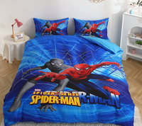 Parures de lit 4 pièces en polyester avec motifs de princesses, Spider-Man et extraterrestres, vente en gros