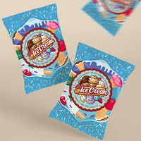 Sac en plastique mylar avec impression personnalisée pour crème glacée Popsicle Ice Pop Joint latéral arrière Pochette plate pour emballage alimentaire avec logo Hot Seal