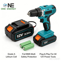 Batterie d'outillage électrique au lithium 12V personnalisée 3,5 Ah rechargeable liquide 3S1P avec indicateur LED et BMS complet pour une sécurité optimale, 1000 cycles