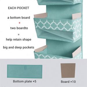 Wall Mounted Over the Door Pocket Organizer Hanging Closet Clear Window Storage <b>Bag</b> with Metal Hooks - Product Image 3