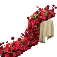 Décoration florale DIY en rangée de roses artificielles en soie pour centres de table de mariage, murs de fond, arches, événements et scènes