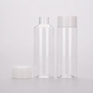 250ml 300ml 400ml 500ml personnalisé cylindrique PET bouteille de jus en plastique avec Double bouchon mural transparent VOSS bouteille de jus d'eau emballage