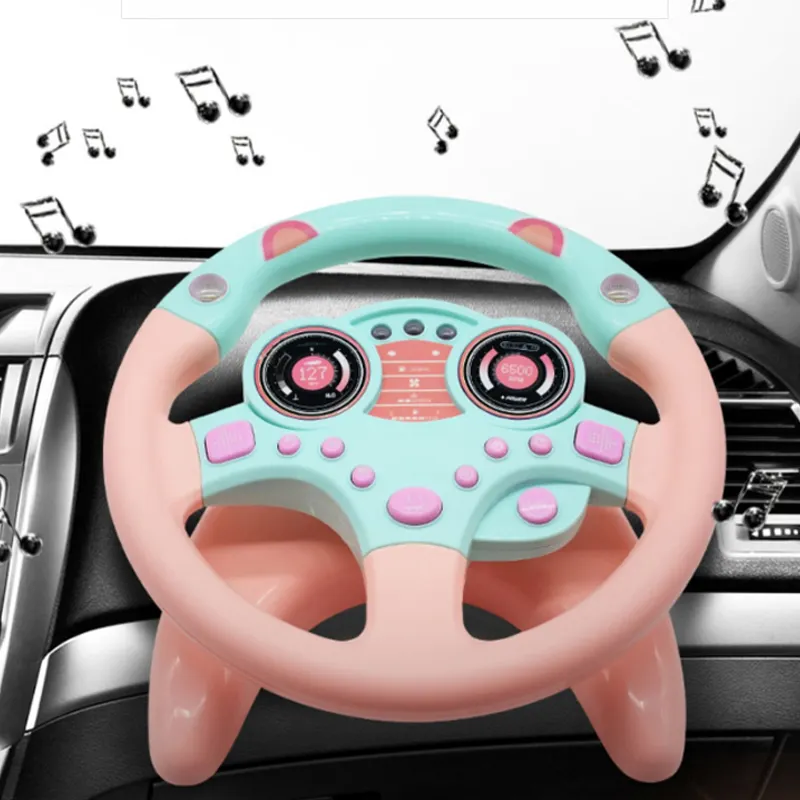 Jouet au volant pour enfants, voiture de simulation rotative musicale, éclairage au volant