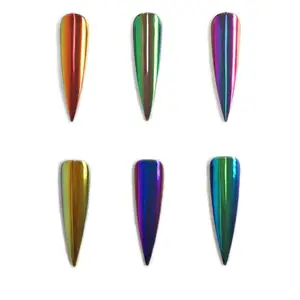 0.3G/Jar Kleurrijke Acryl Poeder Nail Supplies Gel Polish Chameleon Pigment Spiegel Effect Nail Poeder