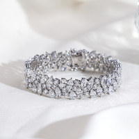 Bracelet chaîne tennis Messi Gems MSB-677, design tendance, or 18 carats, diamants de laboratoire fantaisie de luxe