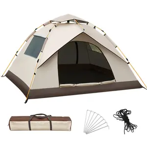 2-3Persons Barraca de acampamento ao ar livre durável portátil rapidamente configurar impermeável 2 Windows 2 aberturas do solo piquenique viagem Camping Tent