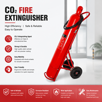 Chariot porte-extincteur à CO2 sur roues 25kg 50kg en acier inoxydable certifié CE, équipement de lutte contre l'incendie Classe B Classe E