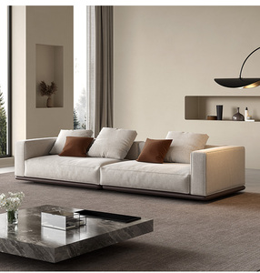 Sofá de tela italiana Yisi, combinación de sala de estar, sofá de algodón y <span class=keywords><strong>lino</strong></span> con forma de horizonte moderno extremadamente simple - Product Image 5
