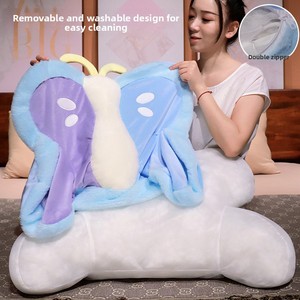 Plush Cushion PP Cotton Filling Soft Cover Waist Support <b>Pillow</b> for Bedside Dormitory Mobile Phone <b>Reading</b> - Product Image 3