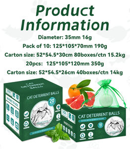 Lot de 12 balles de dissuasion naturelles pour <span class=keywords><strong>chat</strong></span> avec de l'<span class=keywords><strong>huile</strong></span> de menthe poivrée pour empêcher les chats de se gratter et de mâcher. - Product Image 6