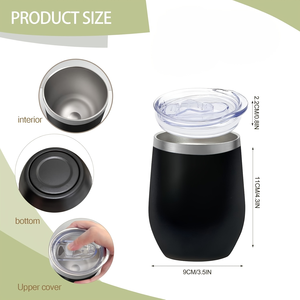 12oz Eco-Friendly Vacuum <b>Coffee</b> Wine Stainless Tumbler Lid Smooth Rim Durable Powder Coat OEM/ODM Branding Corporate Promotional - Product Image 3