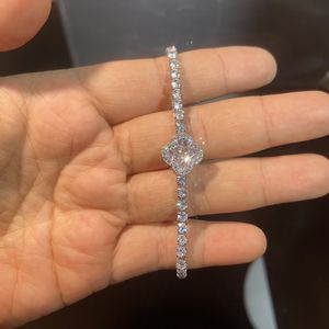 Sl078 kim cương & Pha Lê Clover Tennis chuỗi Bracelet - 18K mạ vàng, không gây dị ứng, độc đáo tôm hùm Clasp thiết kế - Product Image 3