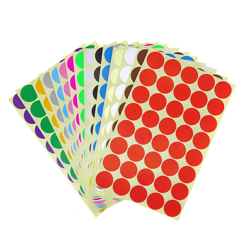 Высокое качество многоцветный круг точка этикетка самоклеющаяся наклейка бумажная этикетка