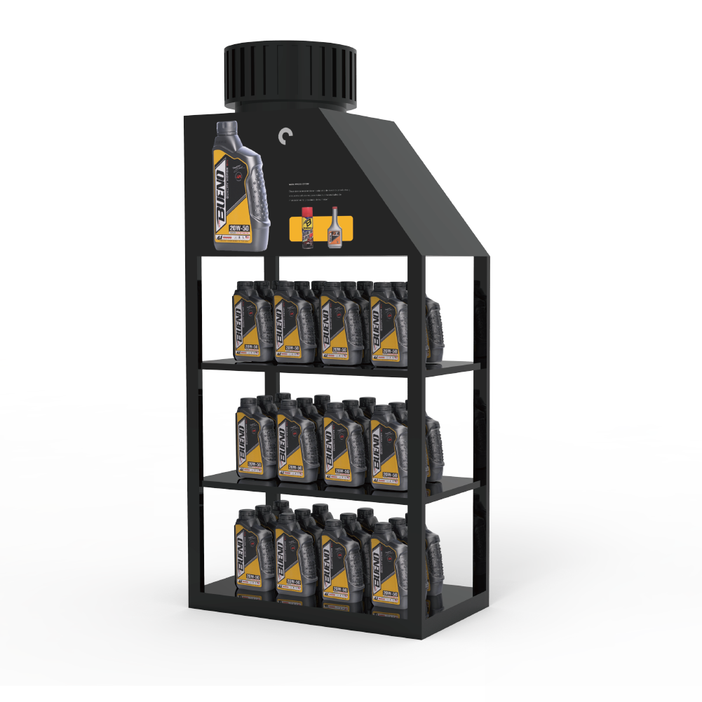 Apache Custom Metal Laminated Light Duty Car Lubrication Motor Oil Display Stand for Supermarket Gas Stations — view 2