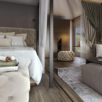 Tente de glamping de luxe en PVDF toutes saisons avec salle de bain pour camping safari africain