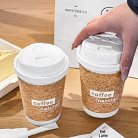 Gobelet en papier biodégradable anti-fuite de 400 ml avec couvercle pour café, lait, thé, boissons chaudes à emporter, usage commercial, imprimé