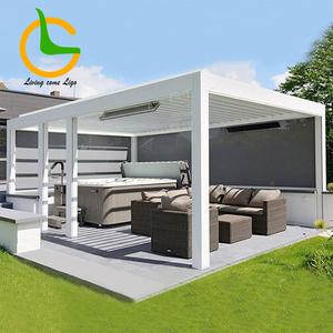 Pérgola Moderna <span class=keywords><strong>de</strong></span> Aluminio con Recubrimiento en Polvo Impermeable, Gazebo para Jardín con Diseño Ecológico para Piscina <span class=keywords><strong>y</strong></span> Balcón - Product Image 3