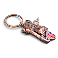 Porte-clés personnalisé en métal en forme de personnage de bâtiment de Londres, pendentif ornemental, souvenir très vendu