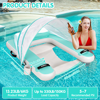Flotteur de piscine gonflable FBSPORT, flotteurs de piscine de luxe auto-gonflants, chaise flottante gonflable pour piscine