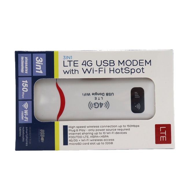 4G LTE Wireless USB Dongle Mobile Broadband 150Mbps Modem Stick 4G Sim Card Wireless Router Home Office Wireless WiFi Adapter