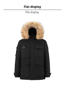 Giacca in Piumino 80% Stile Canadese con Logo Personalizzato, Cappuccio, Tessuto Vellutato, Spessa, Calda, Antirughe, Unisex, per Coppie - Product Image 2