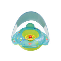 Flotteur gonflable pour bébé avec pare-soleil pour améliorer la taille des jouets de piscine pour les enfants de 3 à 36 mois