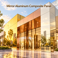 Panneau composite en aluminium miroir bleu 3 mm 4 mm, taille personnalisée pour les murs décoratifs de salle d'exposition
