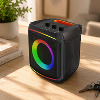 BKK / OEM Enceinte Karaoké 50W Étanche IPX4 avec Lumières LED RGB et 2 Microphones Sans Fil, Prête pour les Fêtes, en Plastique