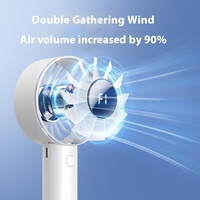Ventilateurs pliables de plumes rechargeables personnelles de mini ventilateur de jet de Turbo Led mignon Offre Spéciale avec la batterie