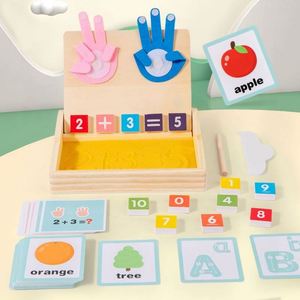 Jeu de comptage 2-en-1 pour développer les compétences mathématiques précoces des enfants, jouet en bois pour dessin au sable et opérations manuelles, cadeau d'anniversaire pour garçons et filles - Product Image 2